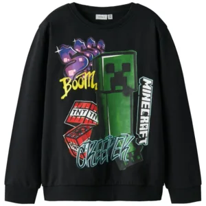 Name It Minecraft Sweatbluse - NKMDAI Creeper - Black - Name It