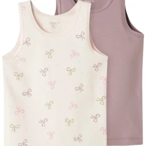 Name It Undertrøje - 2-pak NMFTANK TOP - Barely Pink Bow - Name It