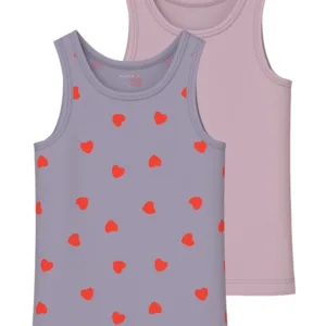 Name It Undertrøje - 2-pak NMFTANK TOP - Lavender Hearts - Name It