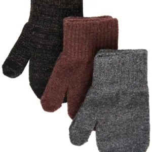 Mikk-Line Luffer - 3-pak - Dark Mink/Black/Antrazite m. glitter - Mikk-Line