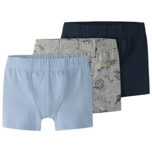 Name It Underbukser - 3-pak Boxershorts - Grey Melange/Endless Sky/Navy Blazer - Name It