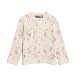 Blomster cardigan - pige - Summer sand - 62 / 62-140 - Hanevild