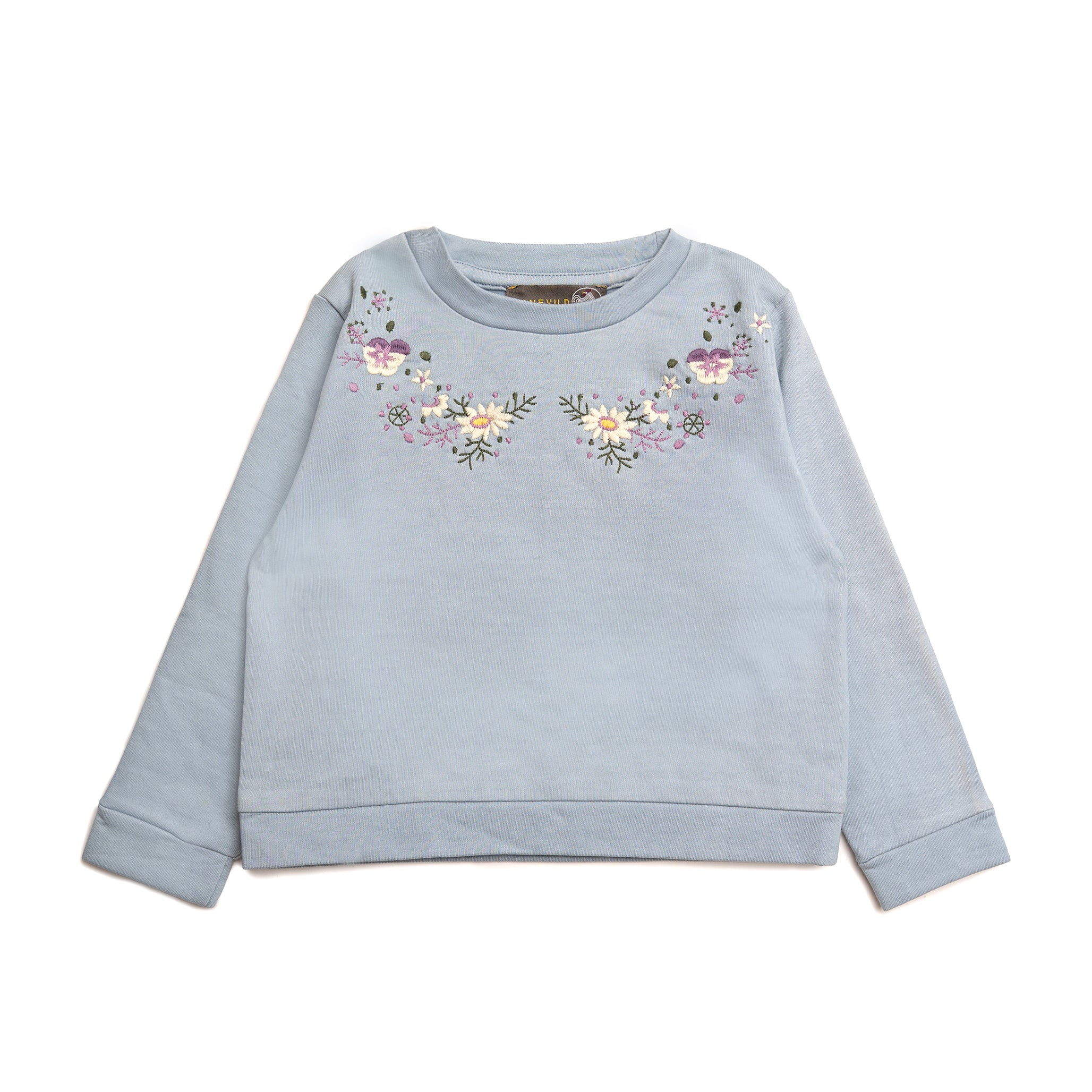 Blomster_sweatshirt-Blouses-HV15541-Kentucky_blue Blomster sweatshirt - Kentucky blue / 86/92 - Hanevild