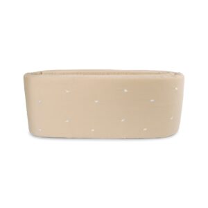 Sengerand - broderet Hvalen Christian design - Warm Grey - FILIBABBA