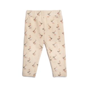 Leggings med gåseprint - baby - Summer sand - 62 - Hanevild