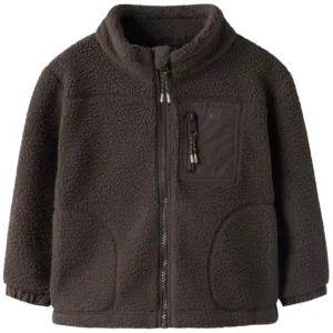 Name It Fleece Jakke - nmmMiller Sherpa - Chocolate Brown - Name It