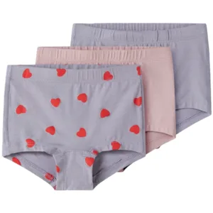 Name It Hipster - 3-pak nmfThights - Lavender Hearts - Name It