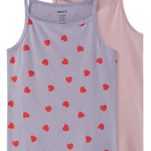 Name It Undertrøje - nkfStrap Top - 2-pak - Lavender Hearts - Name It