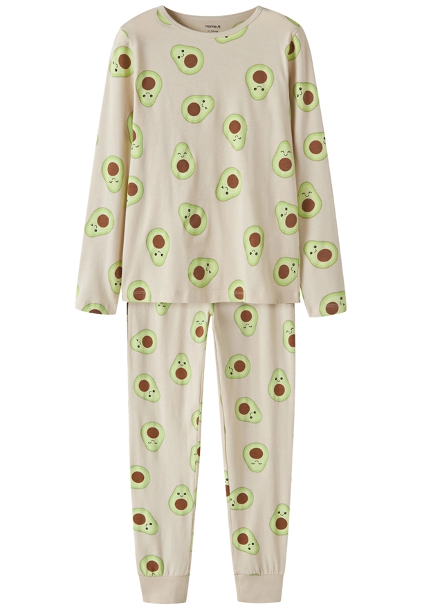 Name-It-nattoej-nkfnightset-Oatmeal-Avocado Name It nattøj - nkfnightset - Oatmeal Avocado - Name It