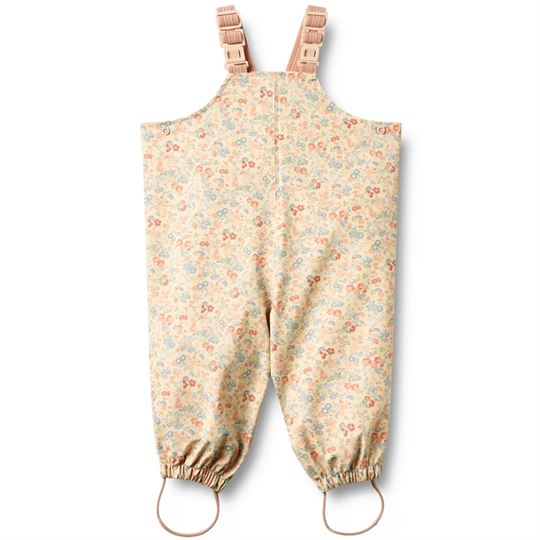 Wheat-Regnbukser-med-seler-Charlo-Flowers-and-Seashells-baby Wheat Regnbukser med seler - Charlo - Flowers and Seashells - Wheat