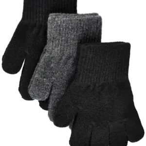 Mikk-Line Handsker - Fingervanter 3-pak - Black/Antrazite/Black - Mikk-Line