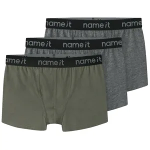 Name It Boxershorts - 3-pak - Tea Leaf/Dark Grey Melange - Name It
