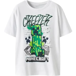 Name It T-shirt - Minecraft NKMDI - Bright White - Name It