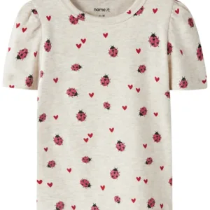 Name It T-shirt - NmfHaline - Mariehøne - Peyote Melange - Name It