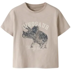 Name It T-shirt - NmmFeath - Dino - Chateau Gray - Name It