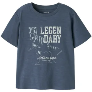 Name It T-shirt - NmmFeath - Dino - Vintage Indigo - Name It
