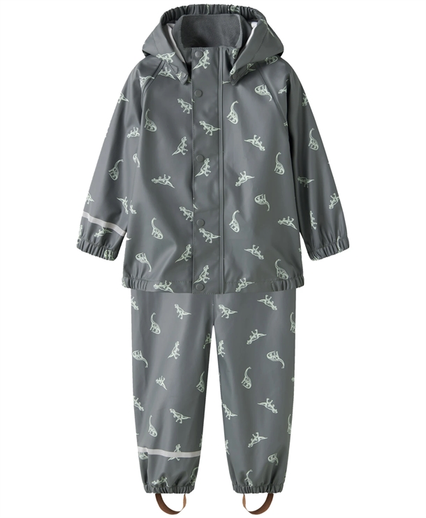 name-it-regntoej-nmmdry10-rain-set-balsam-green-dino Name It Regntøj - NmmDry10 Rain Set - Balsam Green DINO - Name It