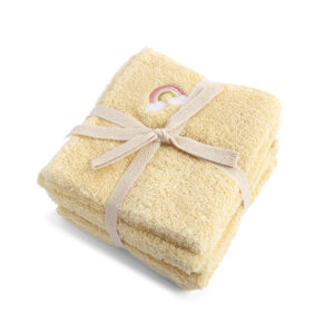 Vaskeklude 27x27 cm GOTS  4-pak  Broderet regnbue - FILIBABBA