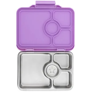 Yumbox Madkasse - Stål - Prêt 4 rum - Lavendel Lilla - Yumbox