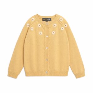 Cardigan til piger med marguritter - italien straw - 86/92 - Hanevild