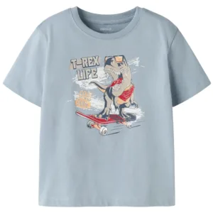 Name It T-shirt - NmmVanyo - Blue Fog Dino Skate - Name It