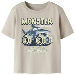 Name It T-shirt - NmmVanyo - Chateau Gray Monster Shark - Name It