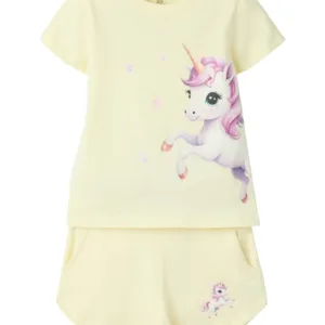 Name It T-shirt & Shortssæt - NmfHelgas - Pear Sorbet - Name It