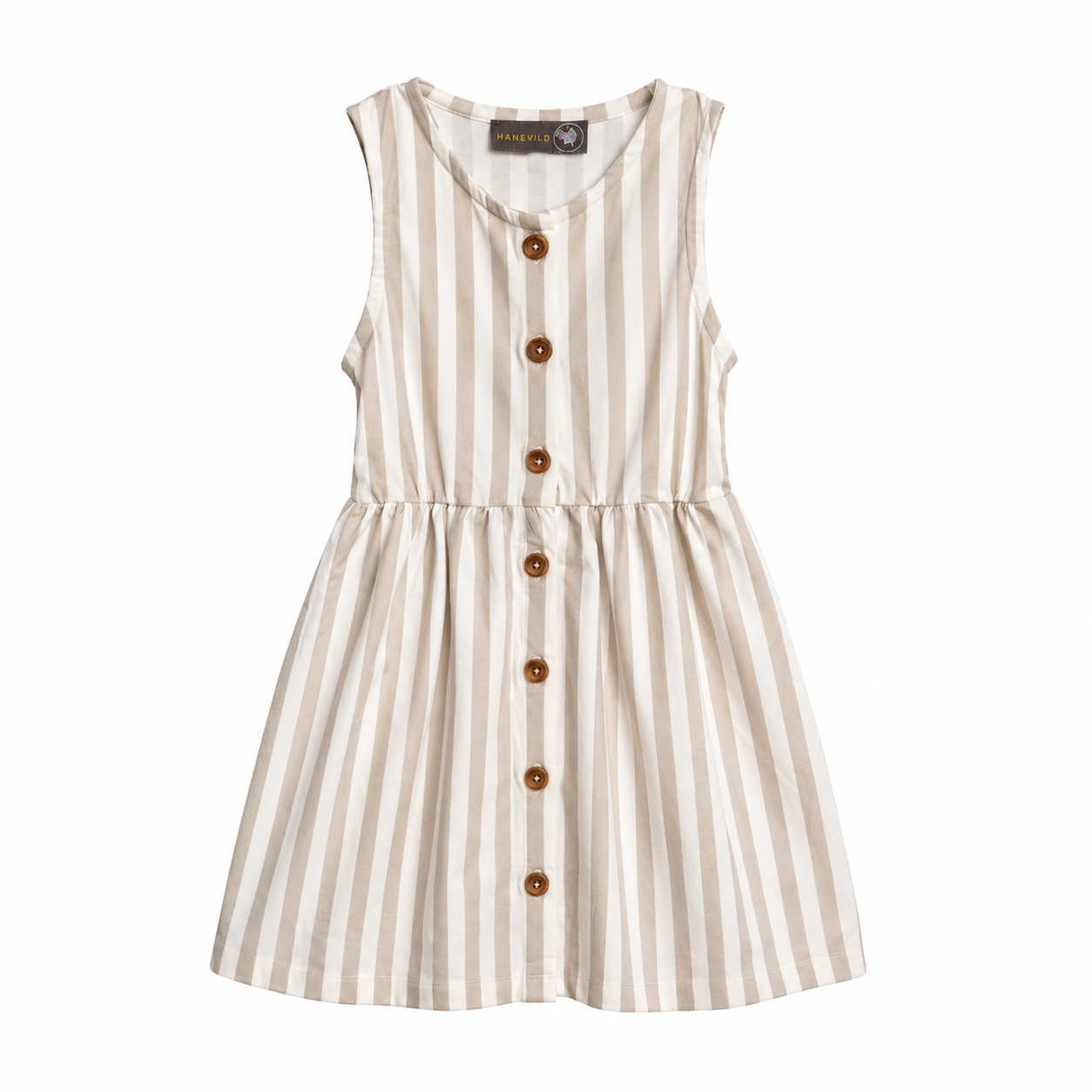 Stribet_kjole-Dresses-HV15544835-Summer_sand Stribet kjole - Summer sand - 86/92 - Hanevild