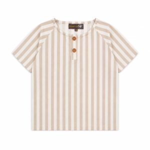Stribet t-shirt - Summer sand - 86/92 - Hanevild