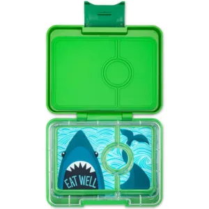 Yumbox Madkasse m. 3 Rum - Bento Snack - Grøn/Haj - Yumbox