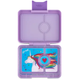 Yumbox Madkasse m. 3 Rum - Bento Snack - Lavendel Lilla Enhjørning - Yumbox