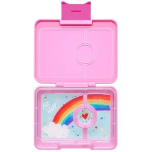 Yumbox Madkasse m. 3 Rum - Bento Snack - Power Pink/Rainbow - Yumbox