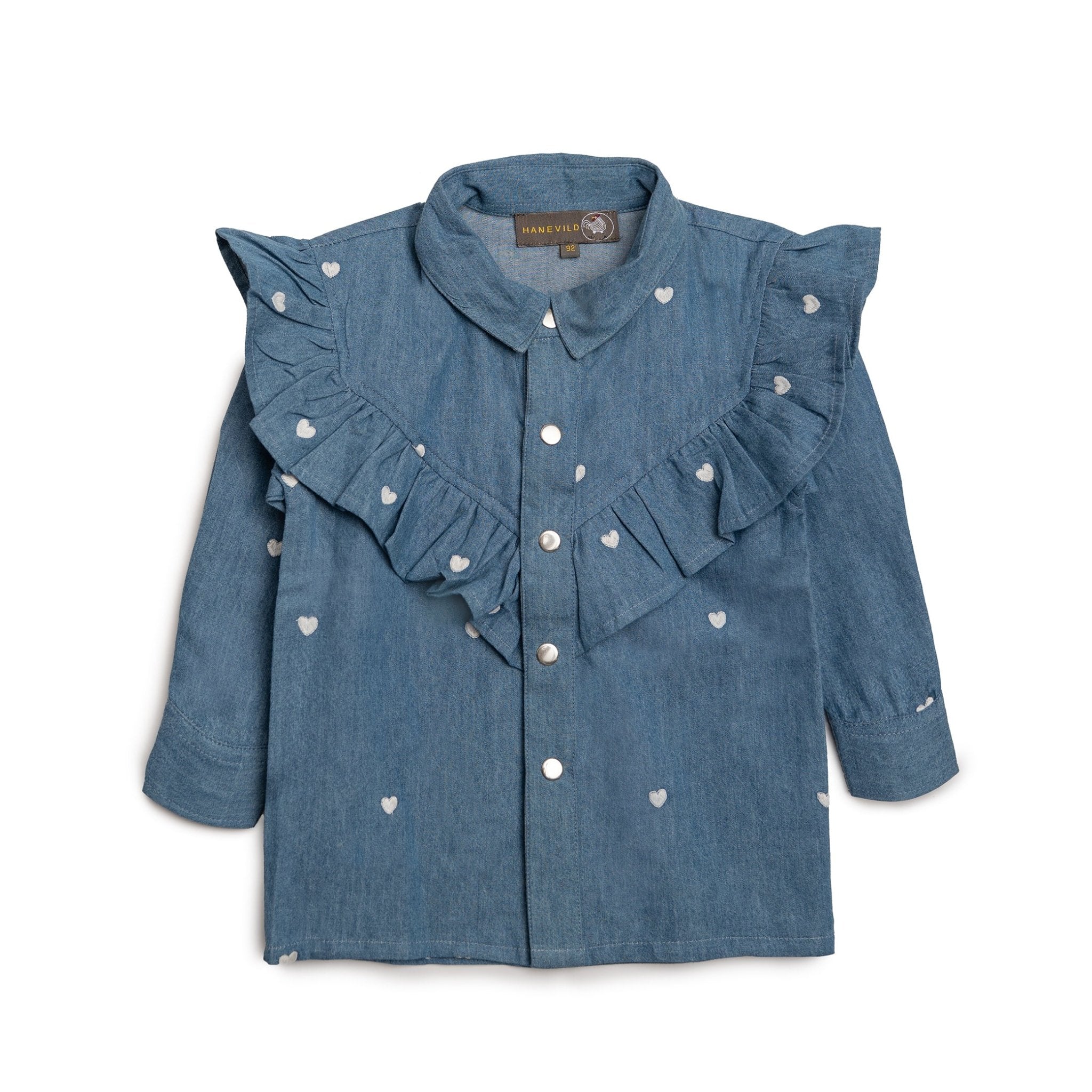 hjerte-skjorte-pige-denim-9707921 Hjerte skjorte - pige - denim - 86/92 - Hanevild