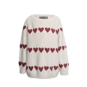 Rød hjerte bluse - Ivory / 62 - Hanevild