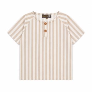 Stribet t-shirt - Summer sand - 86/92 - Hanevild