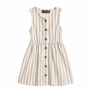 Stribet kjole - Summer sand - 86/92 - Hanevild