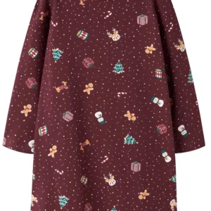 Name It Julenatkjole - Vismas - Burgundy Christmas - (FORUDBESTILLING lev. okt) - Name It