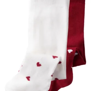 Name It Strømpebukser - nbviCHRISTMAS - Bright White Red Dhalia - 2-pak (FORUDBESTILLING lev. okt) - Name It