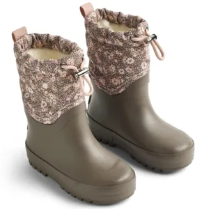 Wheat Termostøvler - Drizzle Snowboot - Dry Wood Snow Flowers - Wheat