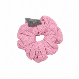Strikket scrunchie i økologisk bomuld  pink - onesize - Hanevild