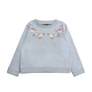 Blomster sweatshirt - Kentucky blue / 86/92 - Hanevild
