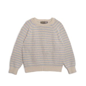 Christian stribet sweater i økologisk bomuld  Summer Sand - 86/92 - Hanevild
