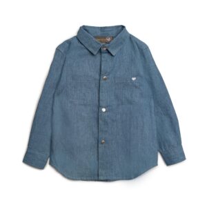 Denimskjorte med broderet hjerte til børn - 62 - Hanevild