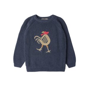 Hanevild sweater med hane  økologisk bomuld - 86/92 - Hanevild