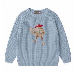 Hanevild sweater  støvet blå - økologisk bomuld - 86/92 - Hanevild