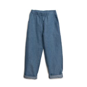 Loosefit bukser i blød denim unisex - 86/92 - Hanevild