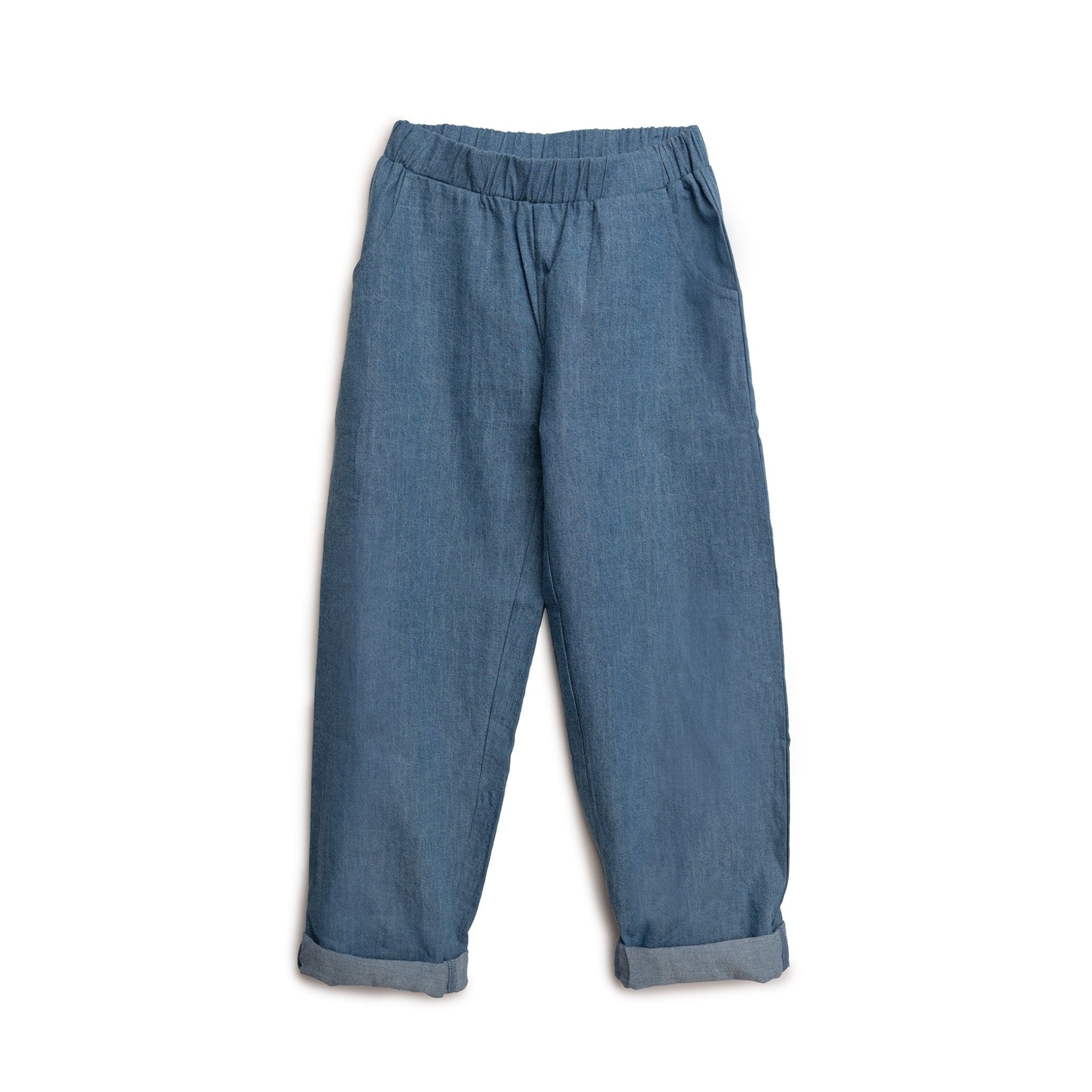 loosefit-bukser-i-bloed-denim-unisex-2237282 Loosefit bukser i blød denim unisex - 86/92 - Hanevild