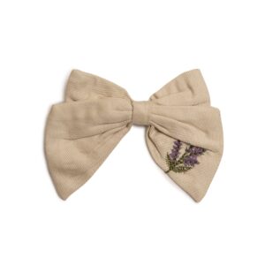 Vibe hårsløjfe med broderede blomster  Summer Sand - Onesize - Hanevild
